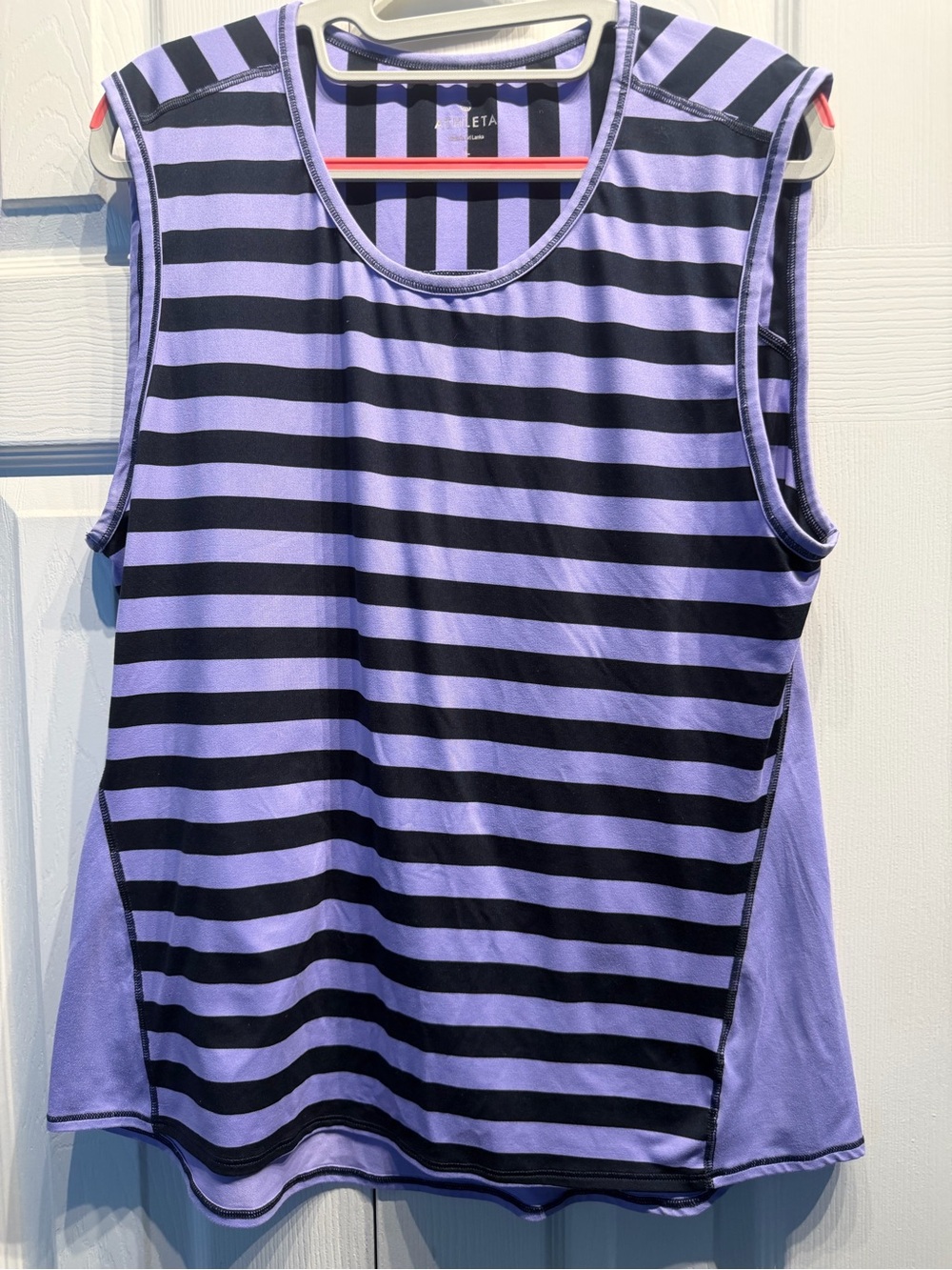 Athleta Lavender and Navy Striped Tank